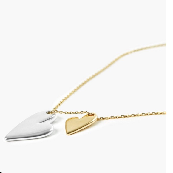 NEW double heart necklace/ Lucky Brand - Picture 4 of 10